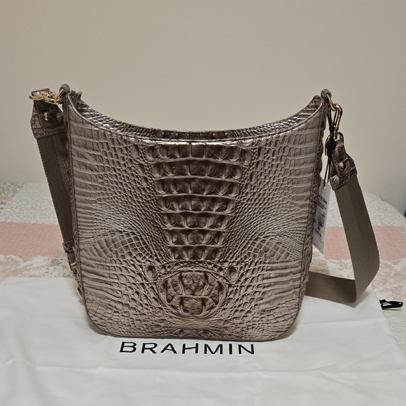 Brahmin Leia Crossbody Bag In Silver Lining Melbourne. NWT - Picture 3 of 16